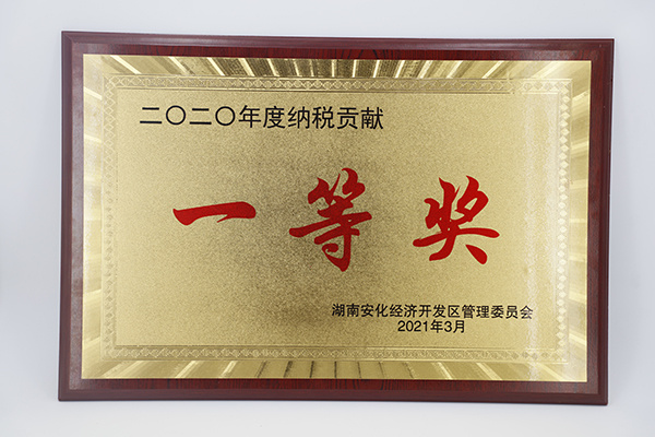 湖南華萊榮獲“2020年度納稅貢獻(xiàn)一等獎(jiǎng)”